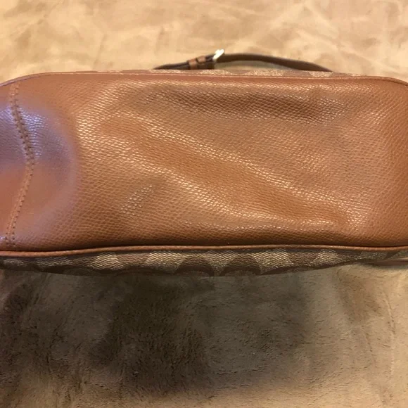 Coach Hobo Bag Coated Canvas Signature C Leather Tan Brown - Picture 6 of 10